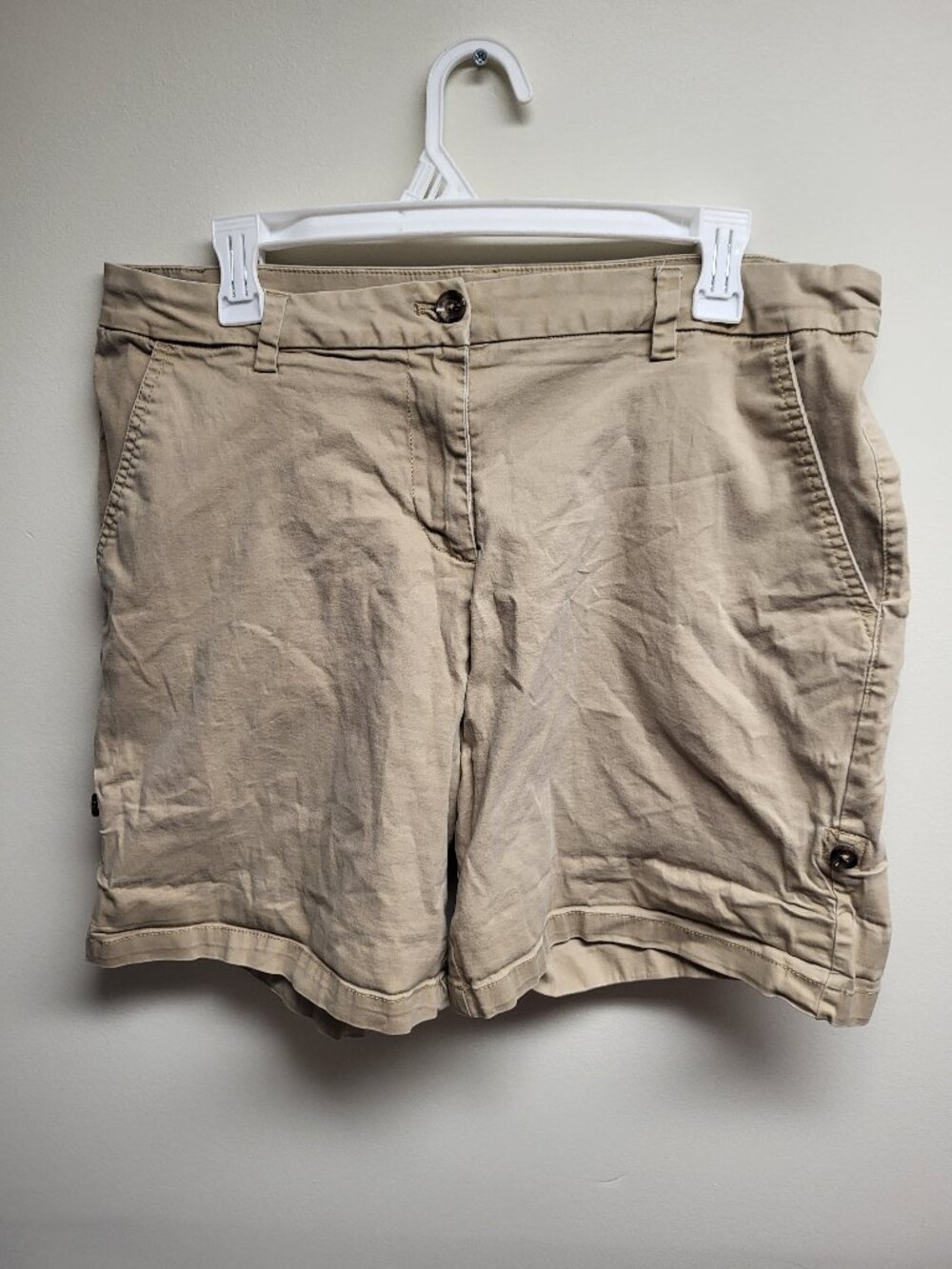 Buffalo David Bitton Carlisle Mid-Rise Khaki Cargo Shorts Size 12
